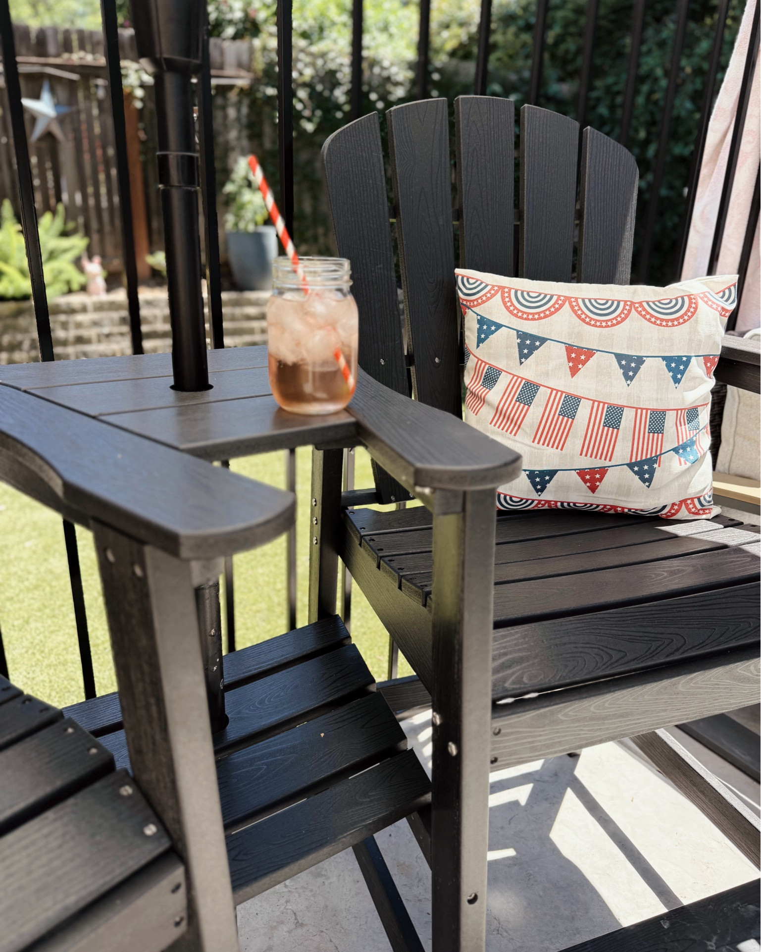 My favorite Walmart find this summer! 
This adorable Adirondack-style conversation set is the perfect spot for my morning coffee, summer sips, evening chats, and everything in between. ❤️🤍💙

#walmart #pooldays #patiofurniture #summerfinds #walmartfinds #ltkhome #ltkstyle #backyard #furniture #summertime

#LTKHome