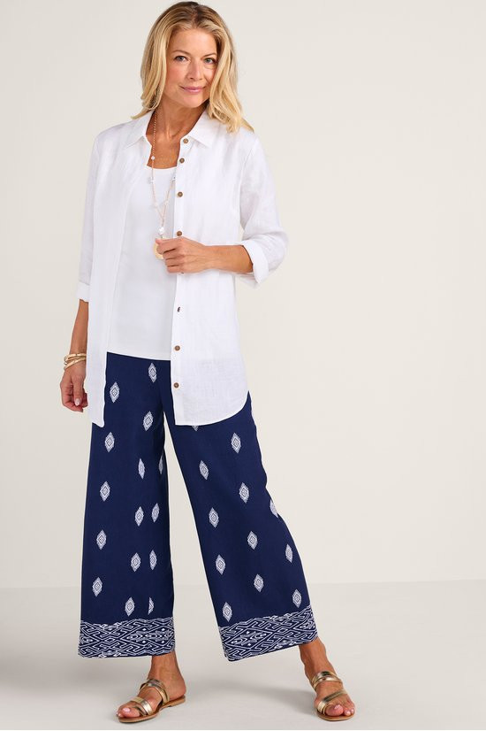Lohara Linen Blend Crop Pants | Soft Surroundings