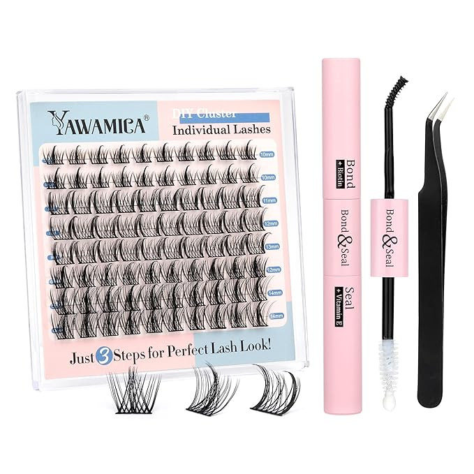DIY Lash Extension Kit, Lash Cluster 80 Pcs with Strong Hold Lash Bond and Seal and Cluster Eyela... | Amazon (US)