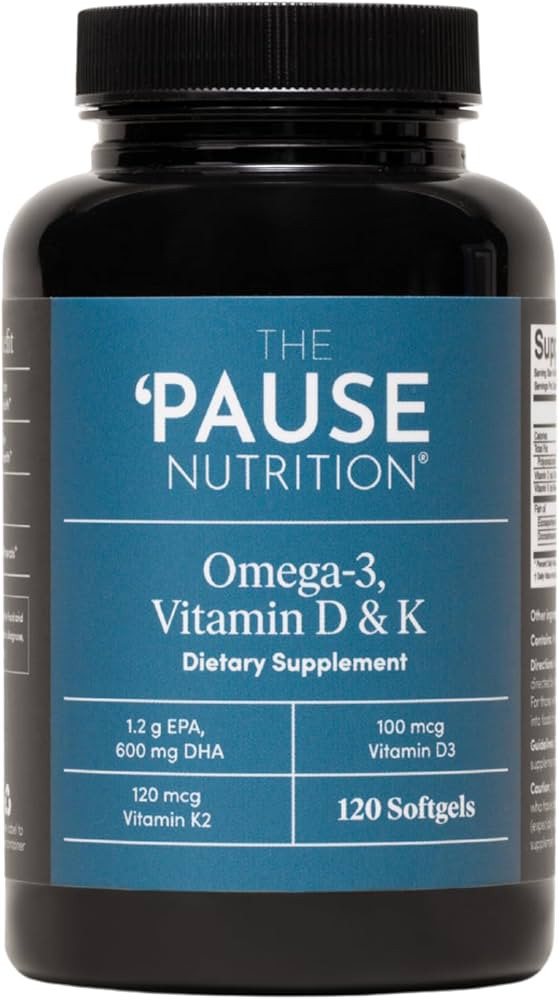 The 'Pause Life Omega 3, Vitamin D & K2, Gluten Free Supplement, Fish Oil and Vitamin Formula, Im... | Amazon (US)