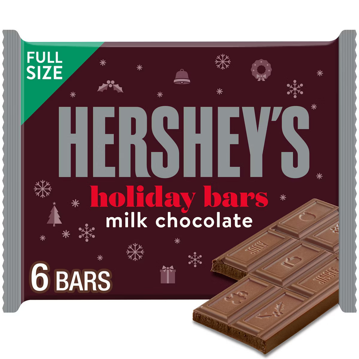 Hershey's Christmas Milk Chocolate Candy Bars - 1.55oz/6ct | Target
