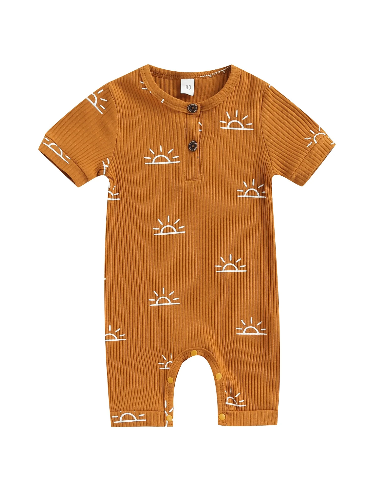 CenturyX Baby Romper Short Sleeve Sun Pattern Printed Romper Toddlers Summer Casual Cotton Jumpsu... | Walmart (US)
