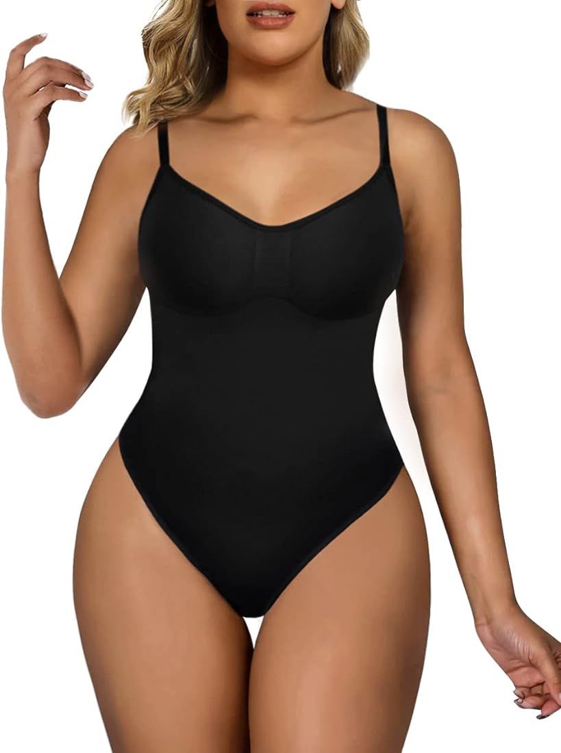 SHAPERX Bodysuit for Women Tummy Control Shapewear Seamless Sculpting Thong Body Shaper Tank Top | Amazon (US)