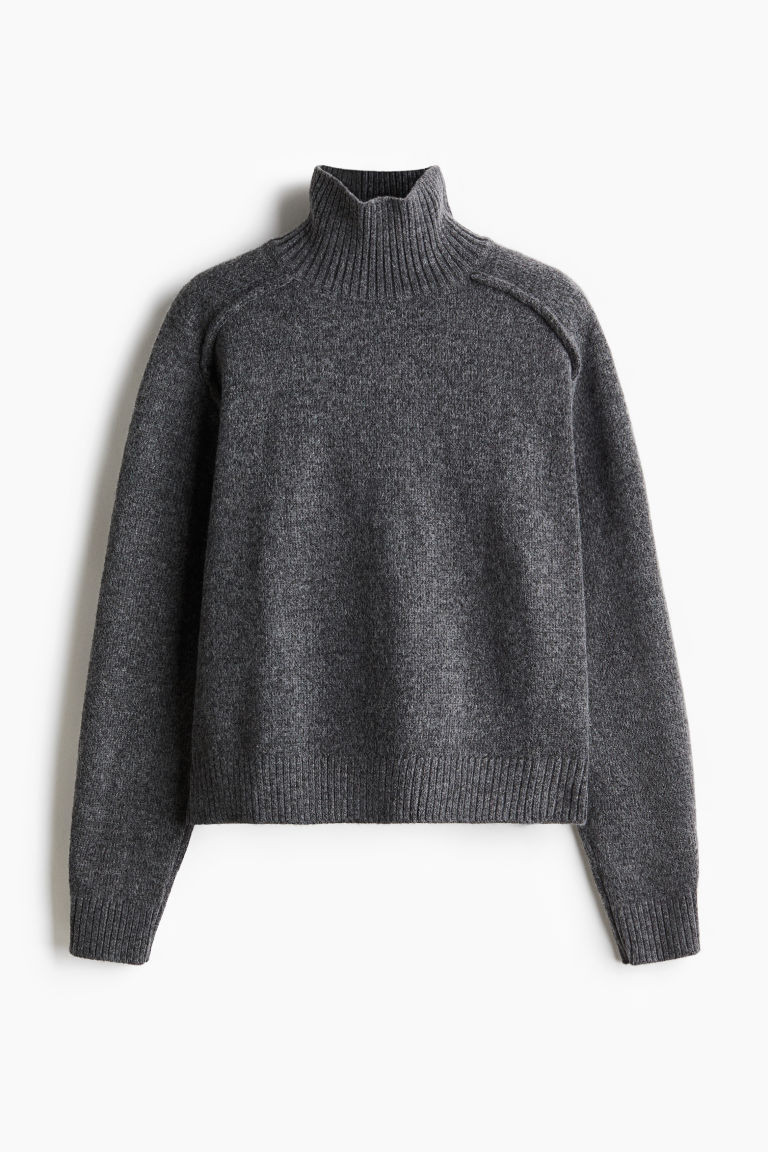 Turtleneck jumper - Dark grey marl - Ladies | H&M GB | H&M (UK, MY, IN, SG, PH, TW, HK)