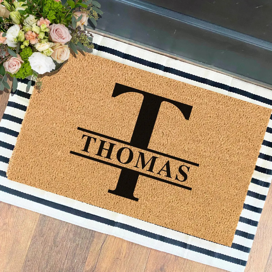 Monogram Last Name Doormat Housewarming Gift Christmas Gift Custom Door Mat Welcome Mat Family Na... | Etsy (US)