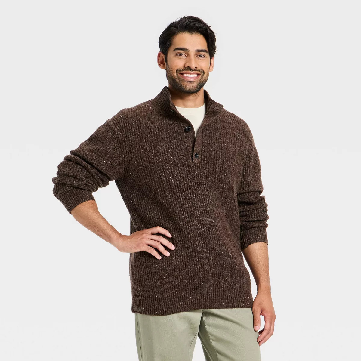 Men's Mock Neck Button Sweater - Goodfellow & Co™ | Target
