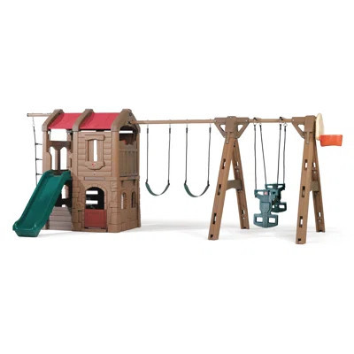 Step2 Naturally Playful Adventure Lodge Center Swing Set and Outdoor Playground | Wayfair North America