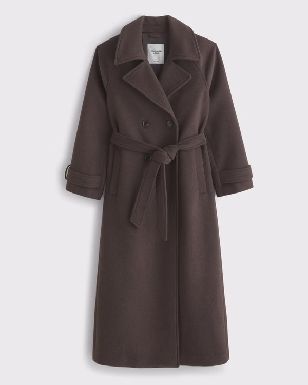 Wool-Blend Trench Coat | Abercrombie & Fitch (US)