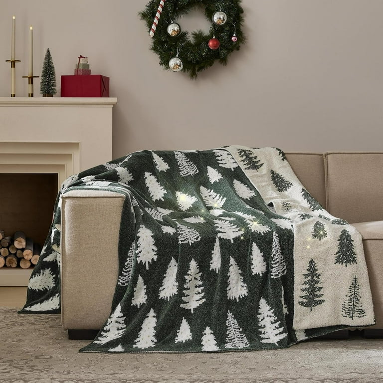 Christmas Throw Blanket Christmas Tree Reversible Super Soft Knitted Couch Bed Sofa Microfiber Ch... | Walmart (US)