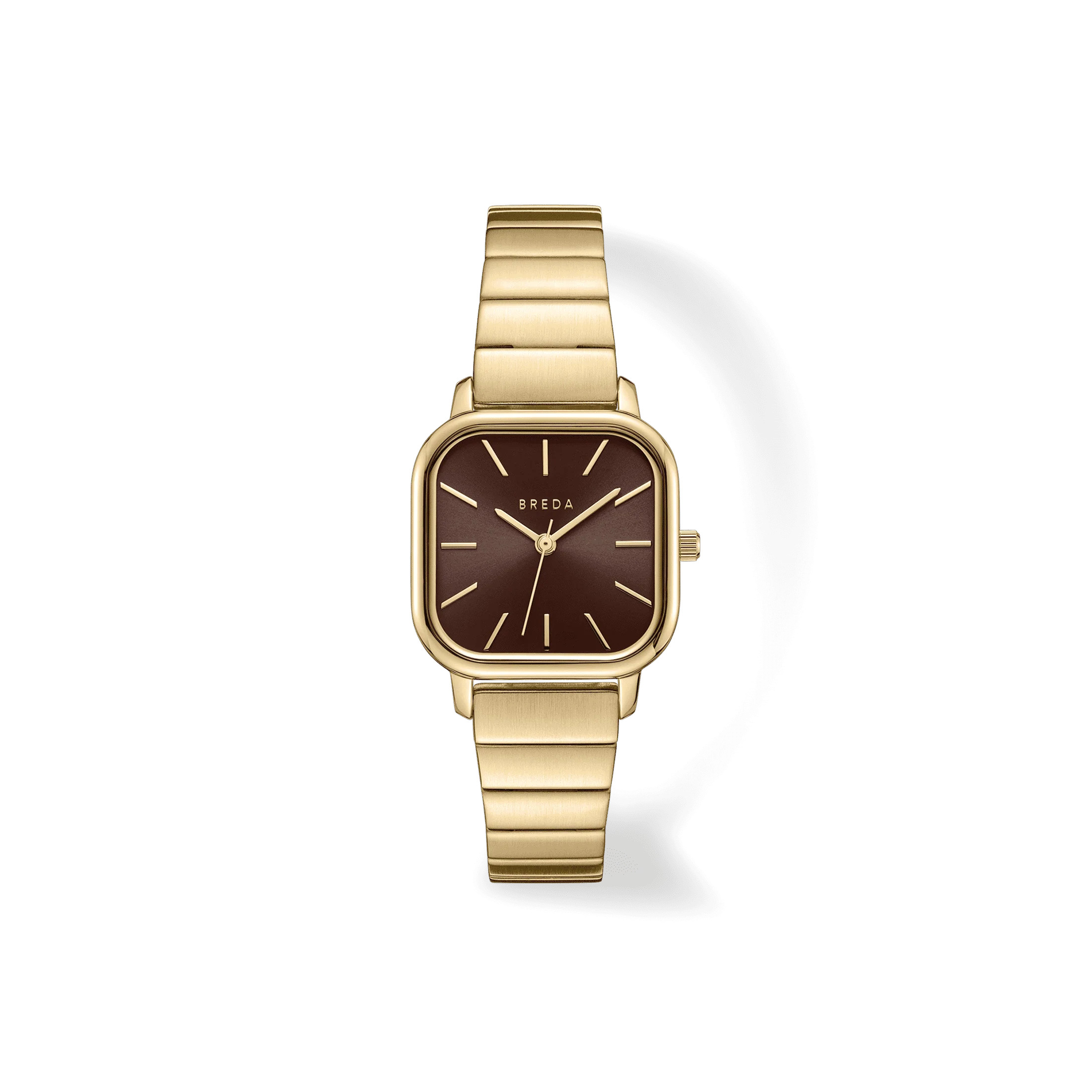 Esther | Square Metal Watch | Gold/Espresso | BREDA Watch | Breda