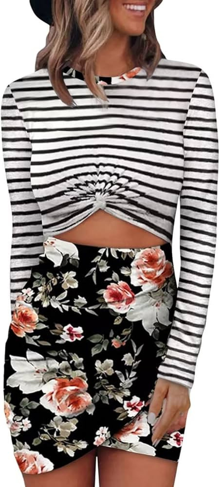 BLENCOT Women's Sexy Hollow Out Twist Bodycon Party Mini Dresses Long Sleeves Wrap Sundresses | Amazon (US)