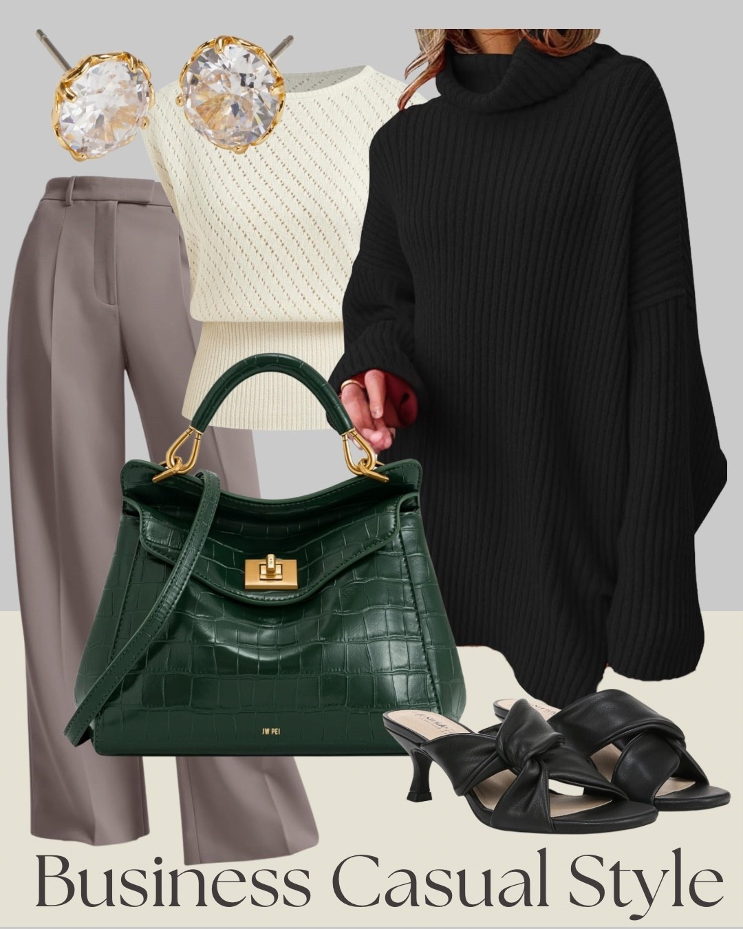 Business casual outfit with tailored pants, a soft knit sweater, and elevated accessories that feel polished but still comfortable.
This is one of those easy business casual outfits that works for the office, meetings, or dinner plans and still feels relaxed, modern, and wearable all day.

#businesscasualoutfit #workoutfitideas #officeoutfit #elevatedbasics #classicstyle #everydaystyle #ltkstyle #ltkoutfits

#LTKootd #LTKOver40