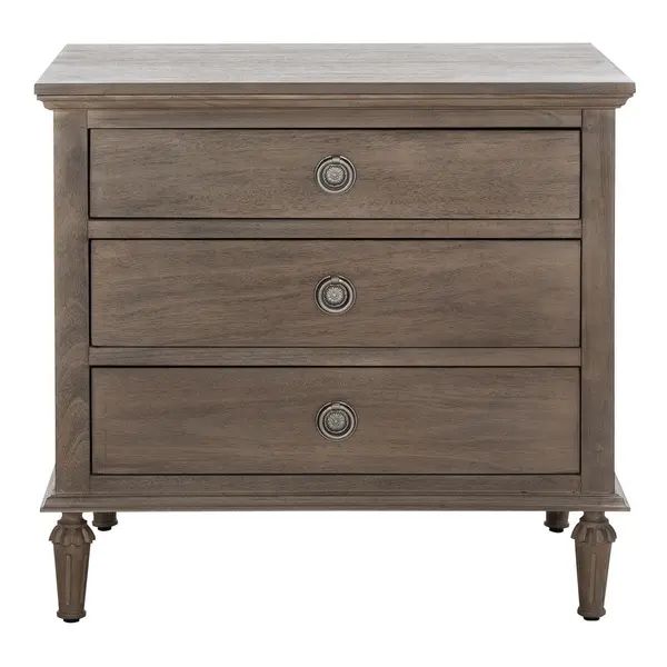 SAFAVIEH Couture Lisabet 3-Drawer Wood Nightstand - Overstock - 34514547 | Bed Bath & Beyond