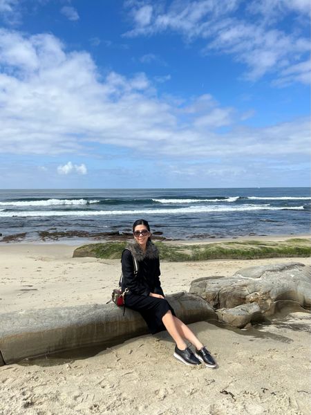 Spending all my free time at the beach! It was brisk this particular morning so I paired my faux fur collar toggle jacket with a midi sweater dress and platform derby shoes. 

#LTKshoecrush #LTKSeasonal #LTKFind
