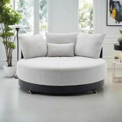 Oversized Round Swivel Chair,360° Swivel Chair | Wayfair North America