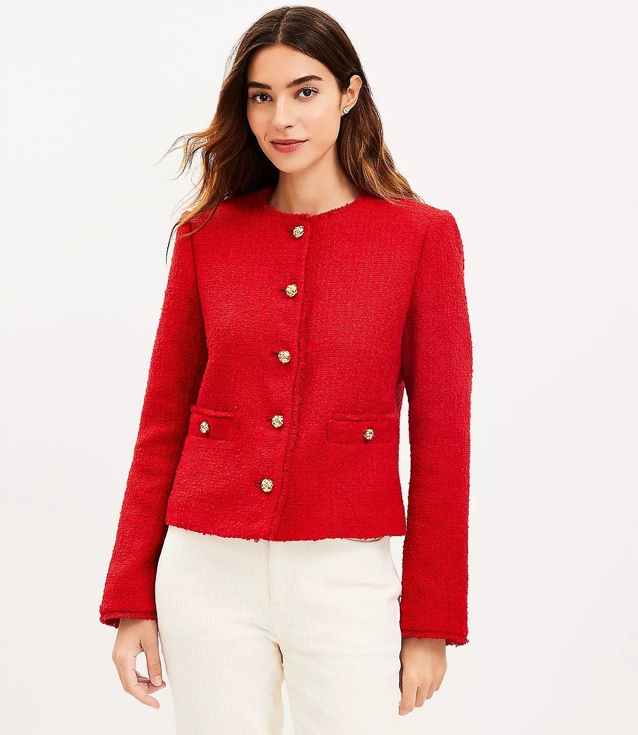 Petite Textured Tweed Jacket | LOFT