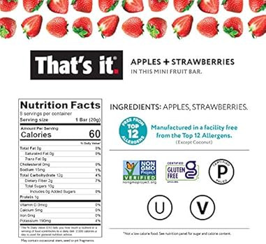 That's it. Mini Fruit Bars (Variety 24 PACK) No Sugar Added, Plant-Based, Vegan & Gluten Free, Br... | Amazon (US)