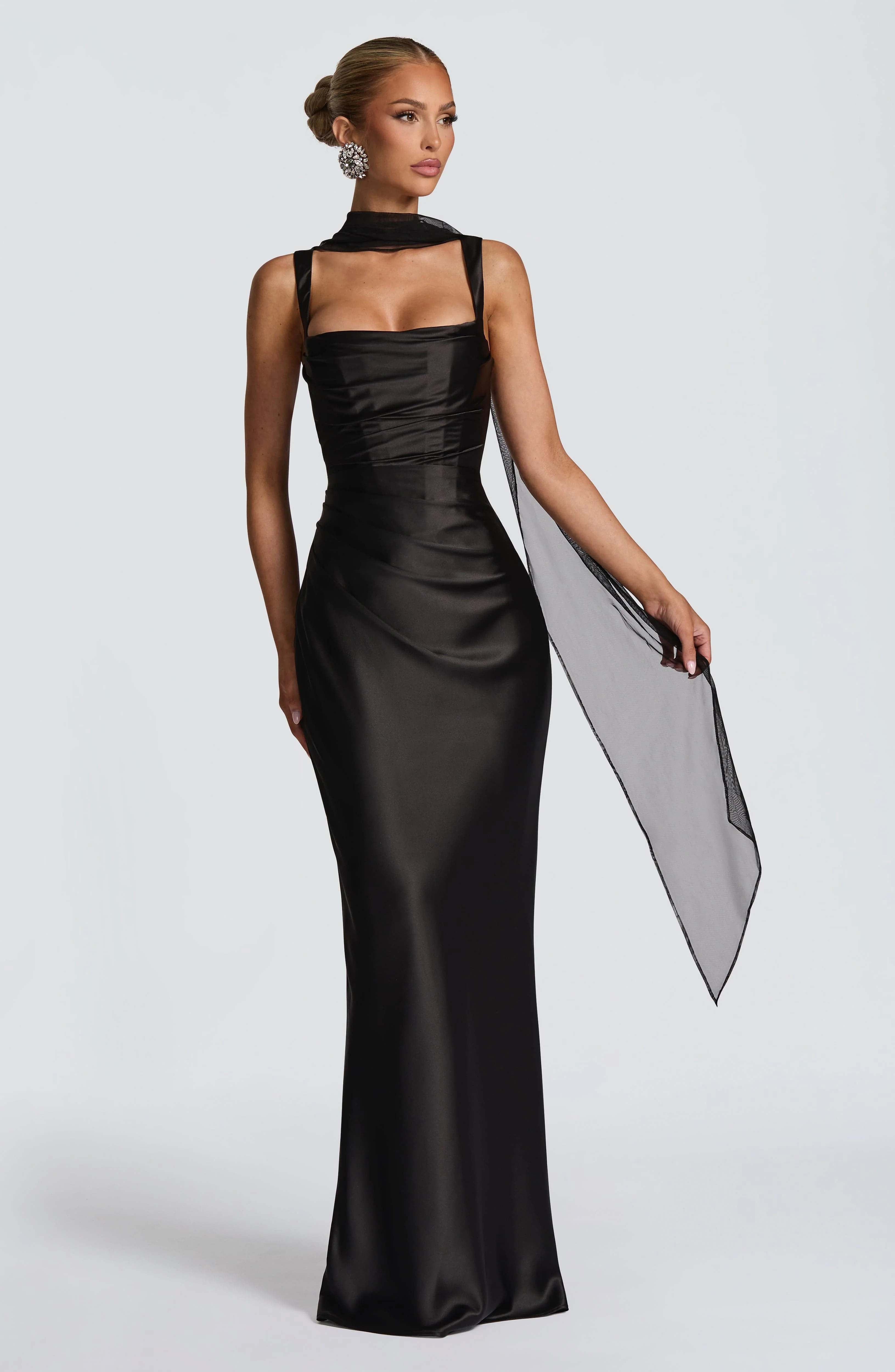 Calanthe Maxi Dress - Black | Babyboo (global)