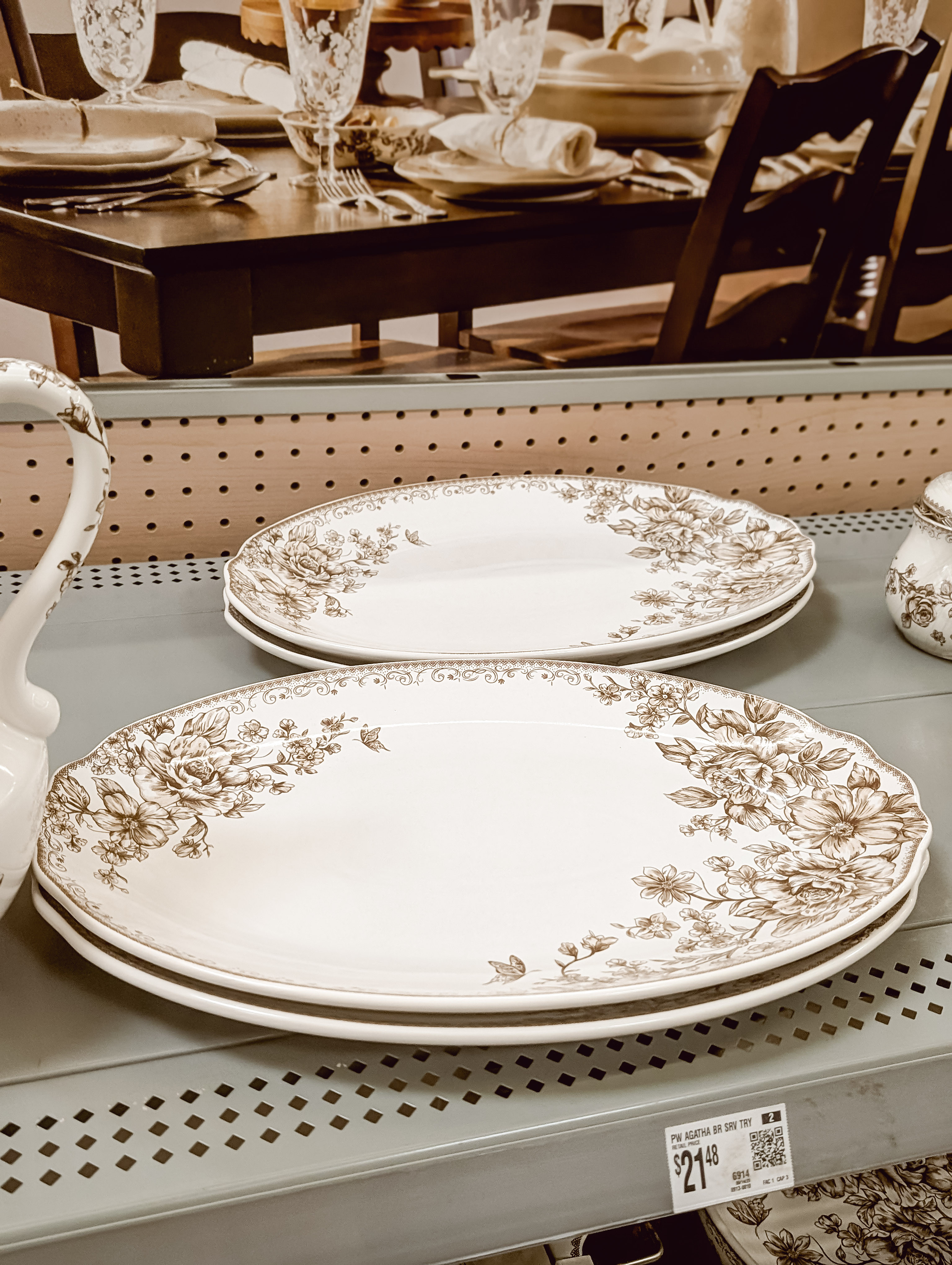 I am LOVING this vintage-inspired ceramic platter I found at Walmart! It's part of the Pioneer Woman line, and it is gorgeous in person!! And such a great price too. The brown floral pattern truly looks like vintage transferware! Thank you Pioneer Woman!! 

 #LTKHome