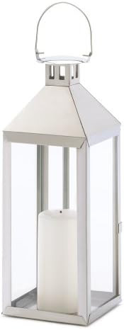 Gifts & Decor Silver Hurricane Hanging Candle Holder Lantern | Amazon (US)