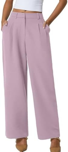 QINSEN Wide Leg Dress Pants for Women High Waisted Wrinkle Free Work Pants with Pockets Casual Sl... | Amazon (US)