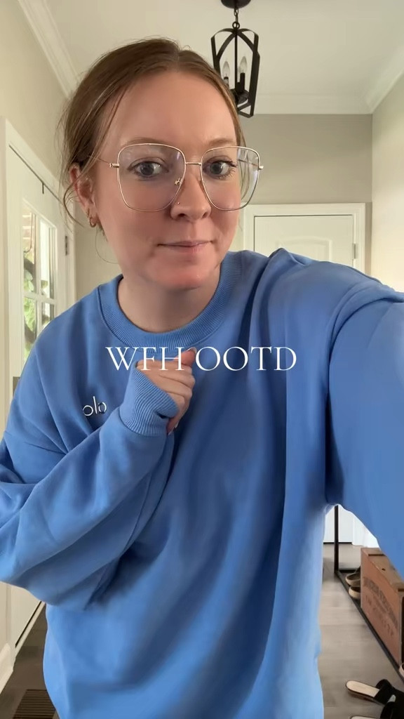 Blue sweatshirt / sized up to a large 
Black leggings - no front seam! - tts wearing a medium 
Ugg slippers - tts

#LTKActive #LTKFindsUnder50 #LTKFindsUnder100