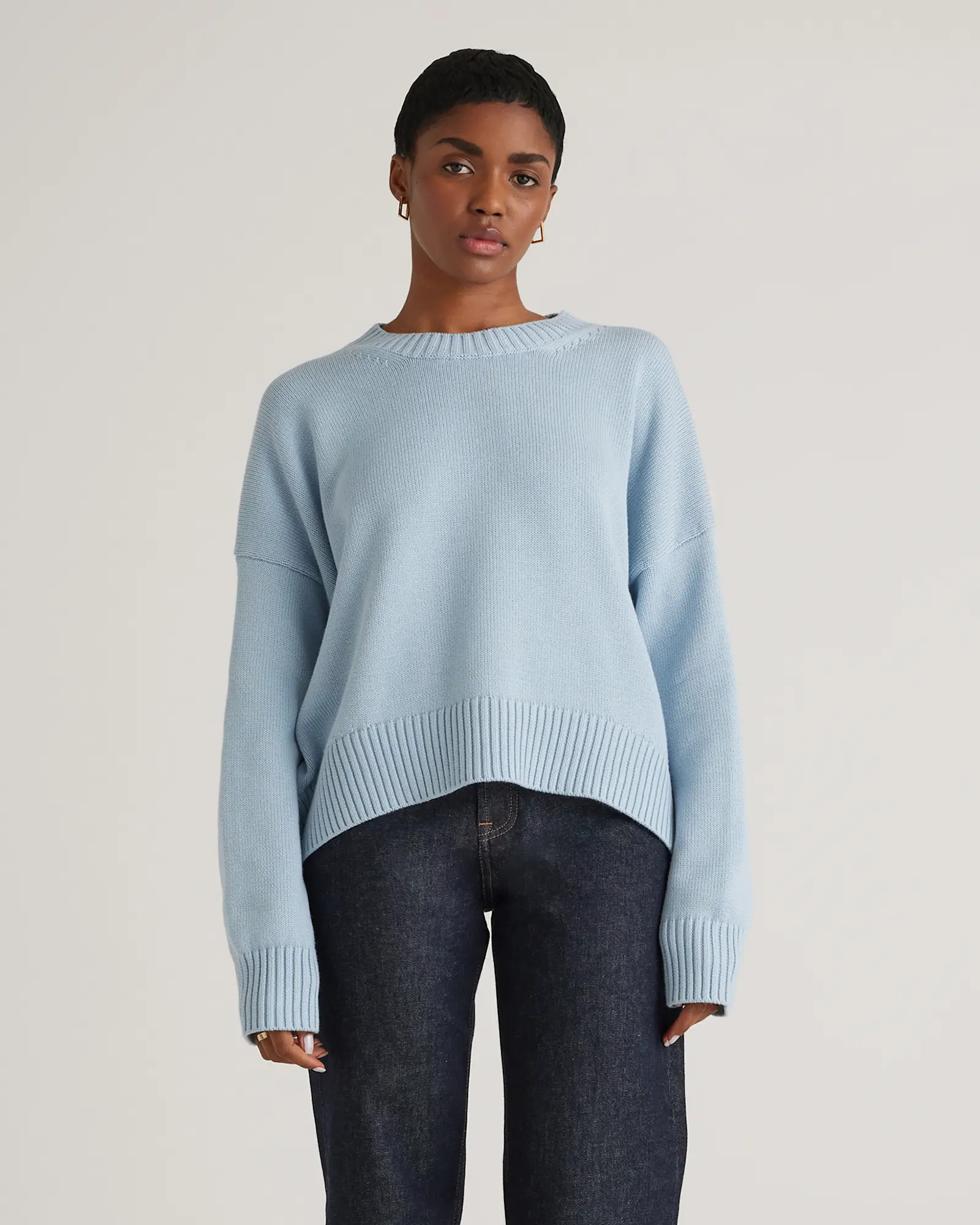 100% Organic Cotton Boyfriend Crew Sweater | Quince