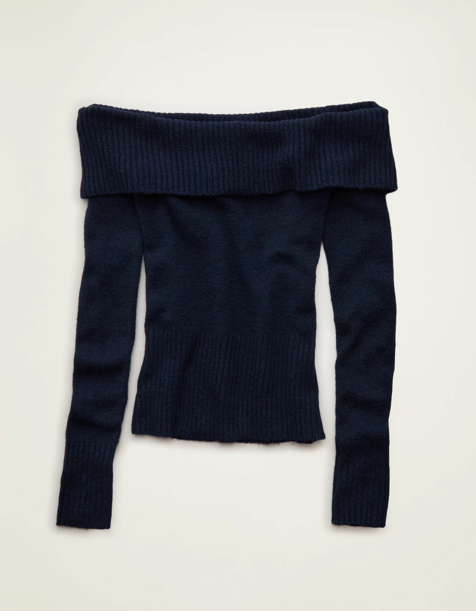 AE Whoa So Soft Off-The-Shoulder Foldover Sweater Top | American Eagle Outfitters (US & CA)