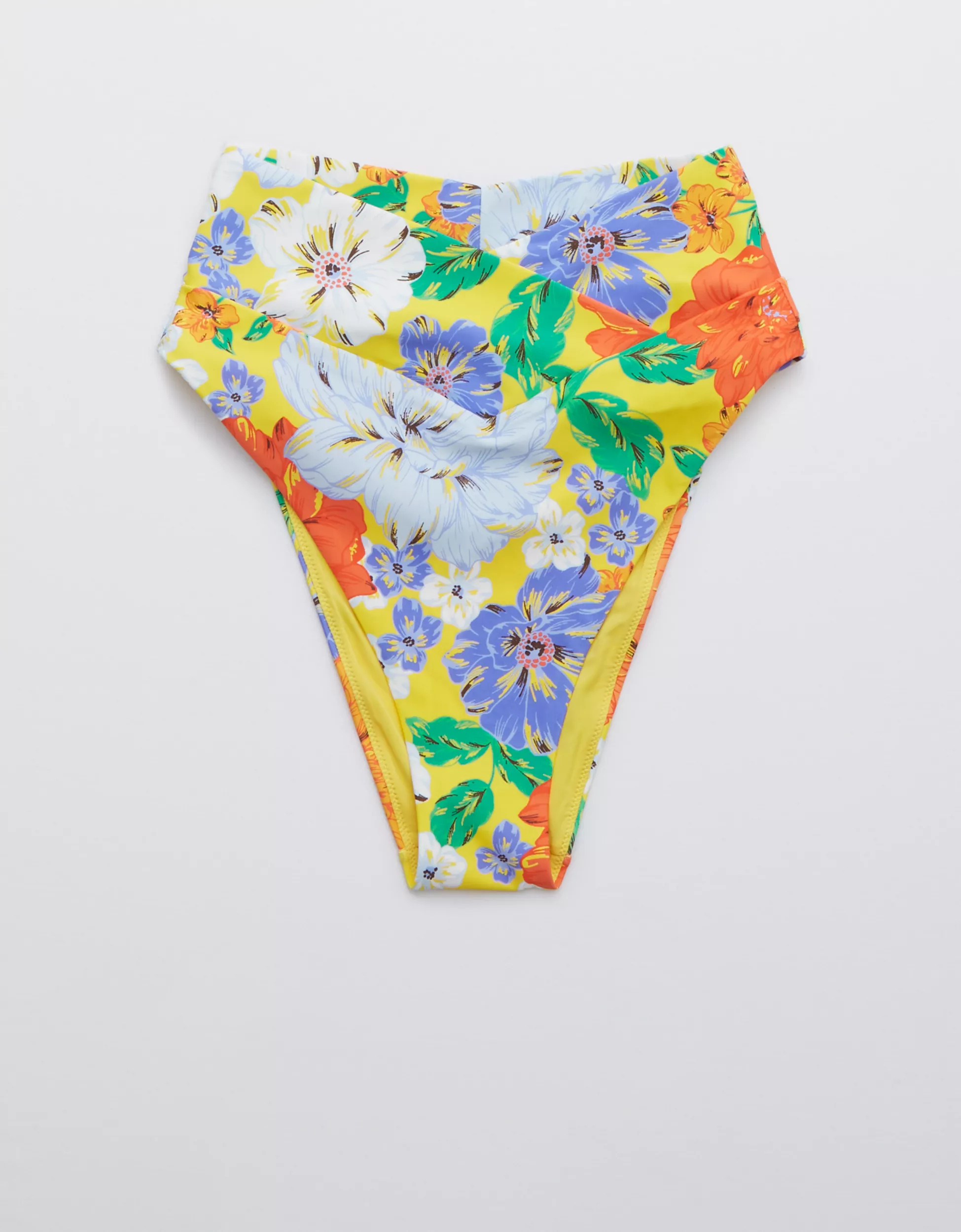 Aerie Crossover High Cut Cheeky Bikini Bottom | American Eagle Outfitters (US & CA)