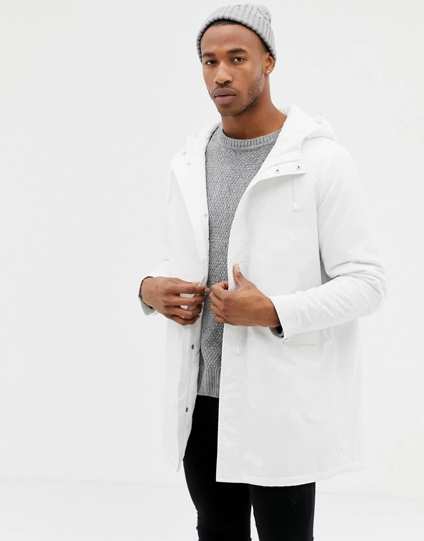 ASOS DESIGN parka jacket in white | ASOS (Global)
