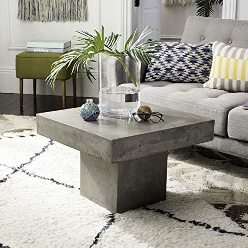 Safavieh VNN1016A Collection Tallen Dark Grey Indoor/Outdoor Modern Concrete 15.75" Coffee Table | Amazon (US)