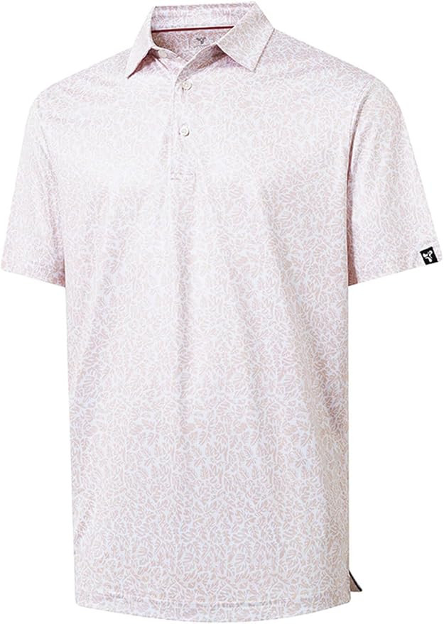Men' s Golf Shirts Short Sleeve Print Performance Moisture Wicking Dry Fit Golf Polo Shirts for M... | Amazon (US)