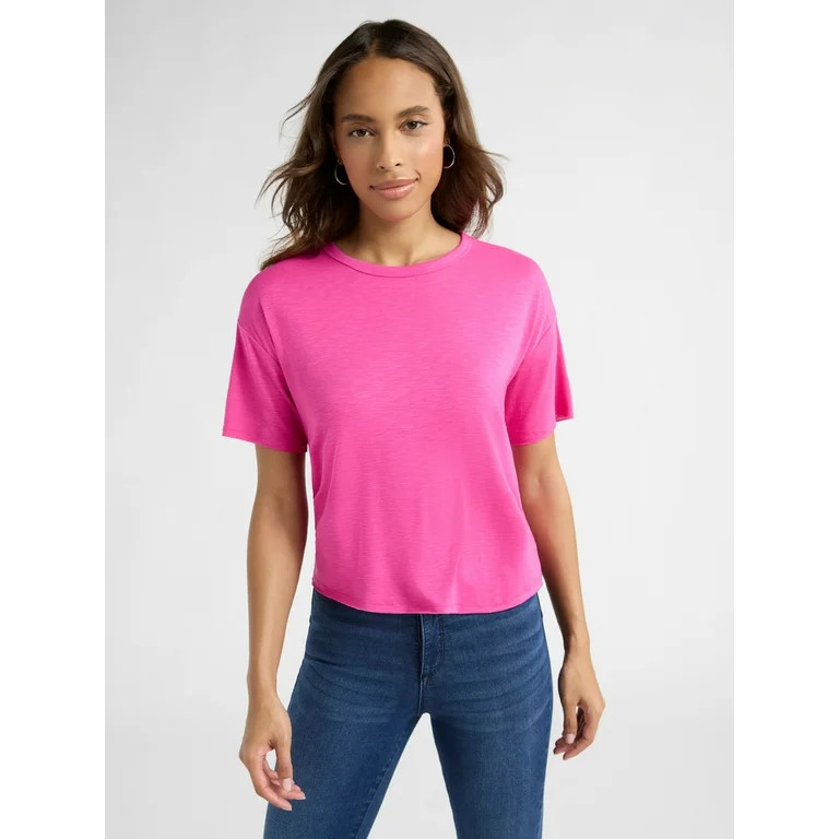 Sofia Jeans Women's Crewneck Tee with Short Sleeves, Sizes XS-XXXL | Walmart (US)