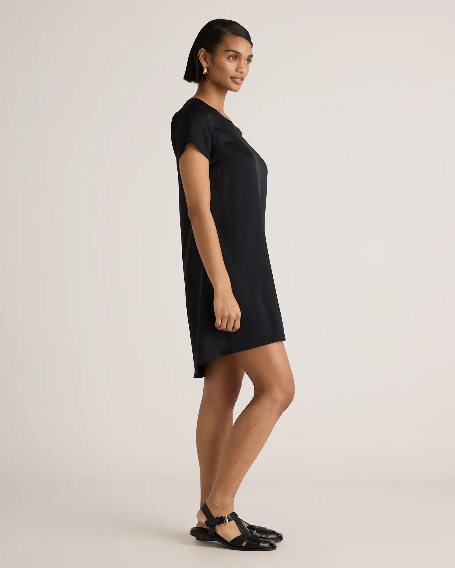 Washable Stretch Silk Tee Dress | Quince