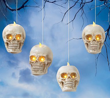 Hanging Skull LED String Lights - Set Of 4 | Pottery Barn (US)