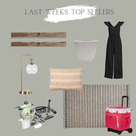 Last weeks top sellers included floating wood shelves, a Walmart planter, gold desk lamp, steam cleaner for cleaning every crevice of your home, and outdoor rug, a lumbar pillow which we have styled on our bed, and a rolling cooler and a black jumpsuit with the cutest back detail 

Outdoor patio finds, summer must haves, Walmart home finds, home cleaning products, home decor, office decor 

#LTKunder50 #LTKFind #LTKhome