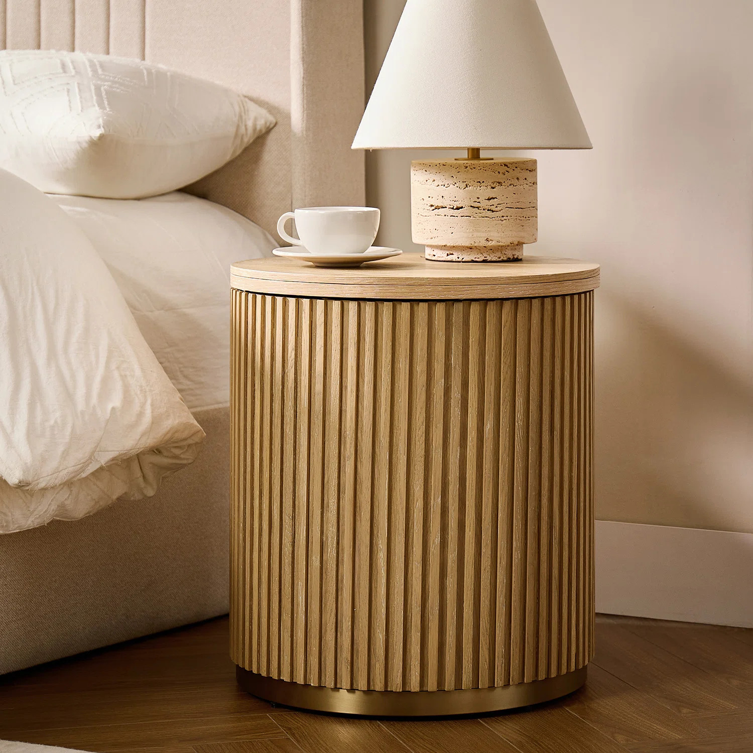 Henderson Modern Fluted End Table with Hidden Storage Function | Wayfair North America
