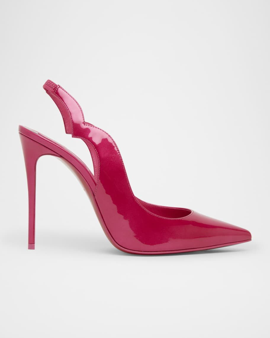 Christian Louboutin Hot Chick Patent Red Sole Slingback Pumps | Neiman Marcus