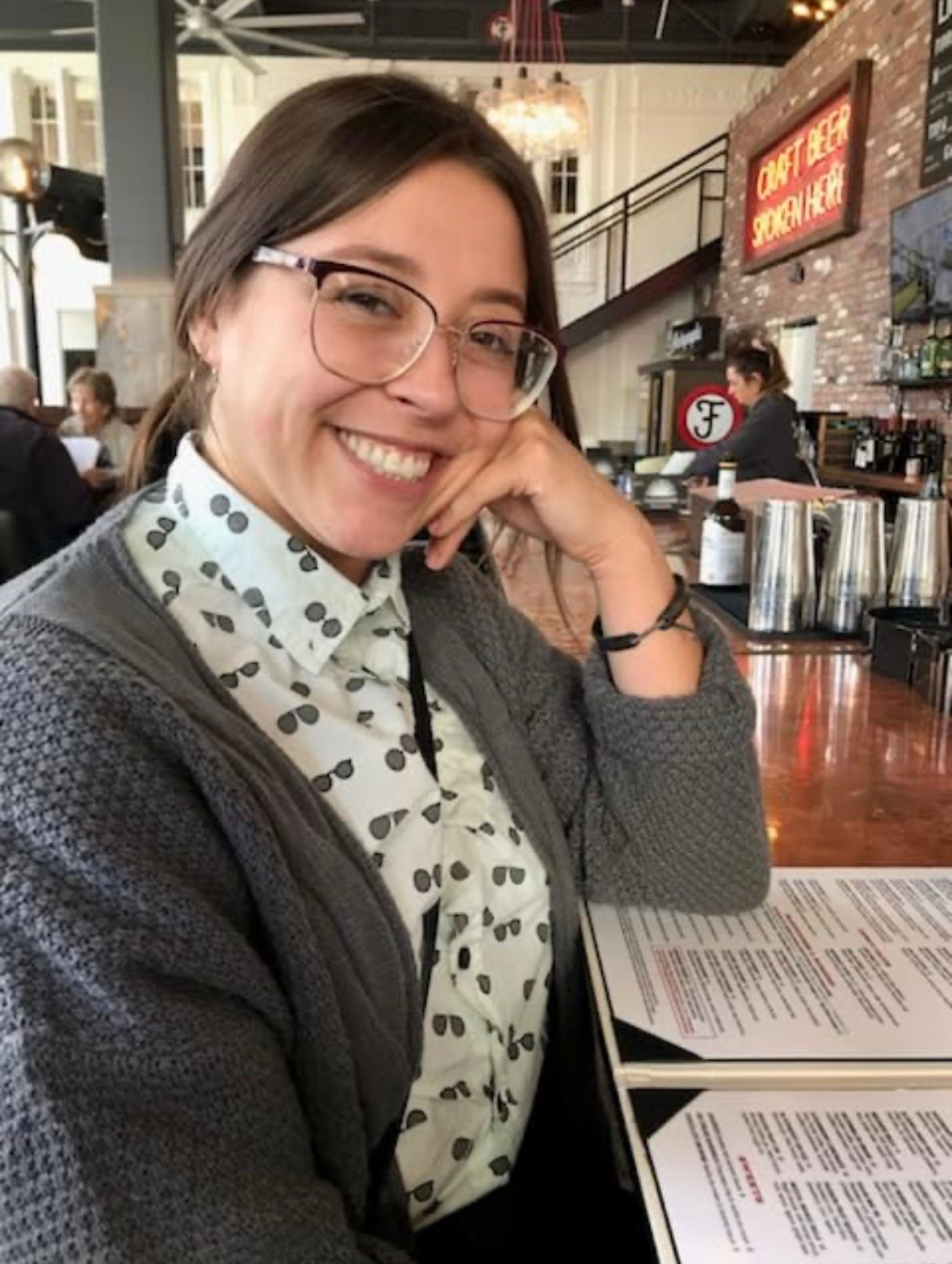 Talk nerdy to me 🤓 super cute thrifted glasses collared shirt (not linked) with the most breathable and cutest grey cardigan! I love this cardigan so much! Linking below along with the glasses look alike I am wearing!

#LTKWorkwear #LTKFindsUnder50 #LTKStyleTip