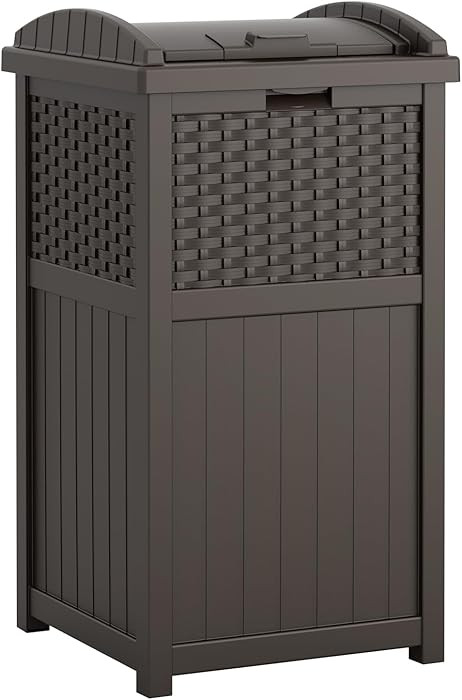 Suncast 33 Gallon Commercial Outdoor Trashcan Hideaway with Lid for 30 to 33 Gallon Trash Bags fo... | Amazon (US)