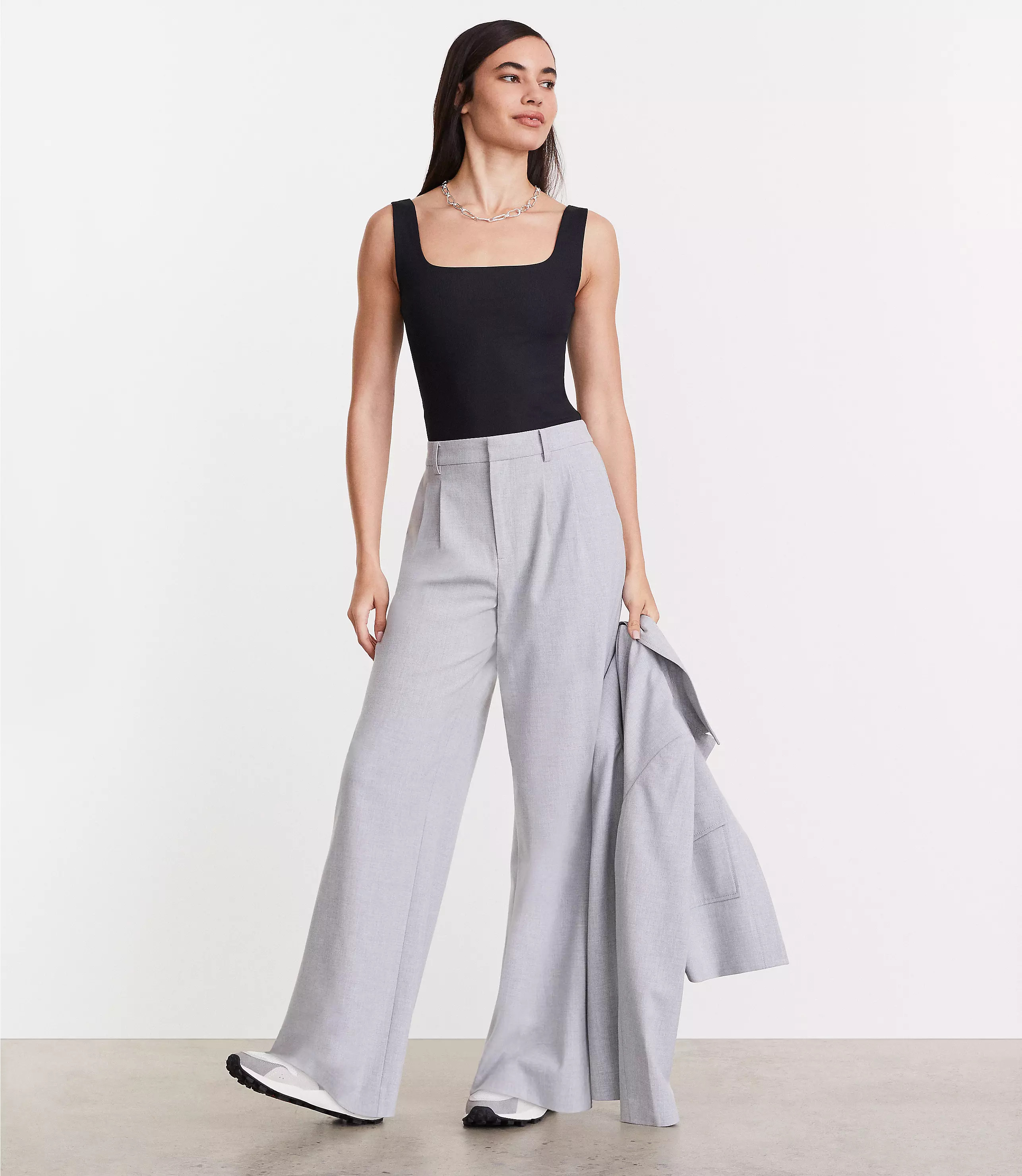 LOFT Versa Ribbed Square Neck Bodysuit | LOFT