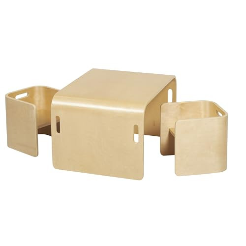 ECR4Kids Bentwood Multipurpose Table and Chair Set, Kids Furniture, Natural, 3-Piece | Amazon (US)