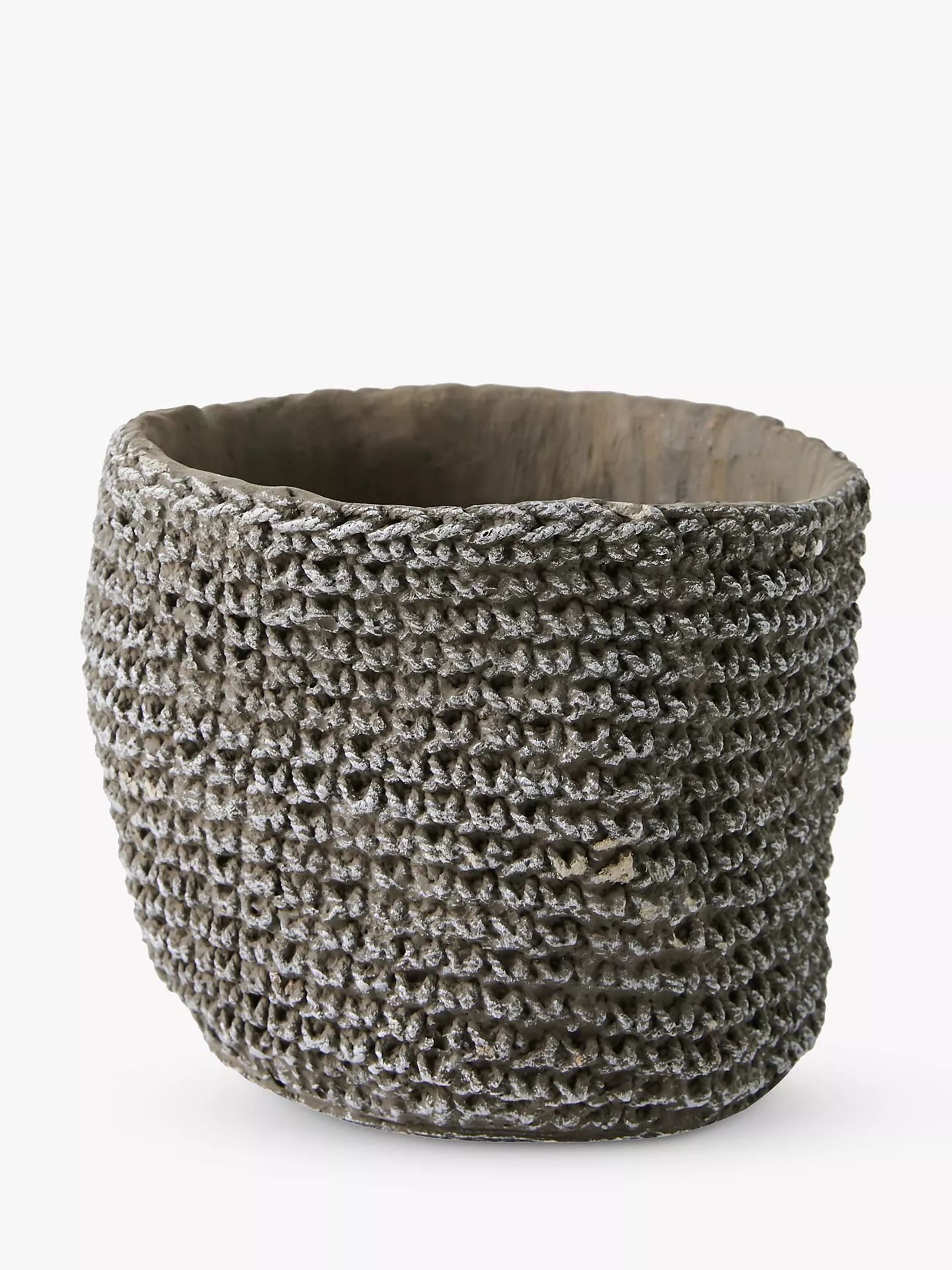 Anthropologie Woven Coloured Pot, Medium, Carbon | John Lewis UK