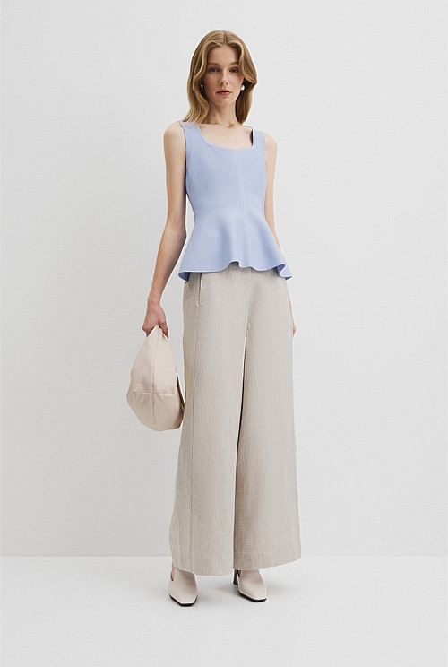 Compact Peplum Knit Tank | Country Road