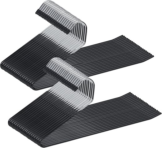 Fixwal Pants Hangers, 40 Pack, Black, 14 x 6.7 Inches, Anti-Rust Chrome Metal Pant Hangers, Non S... | Amazon (US)