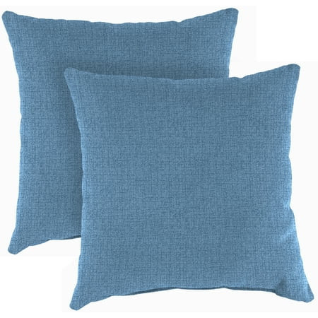 Jordan Manufacturing 16 x 16 McHusk Chambray Blue Solid Square Outdoor Throw Pillows (2 Pack) | Walmart (US)