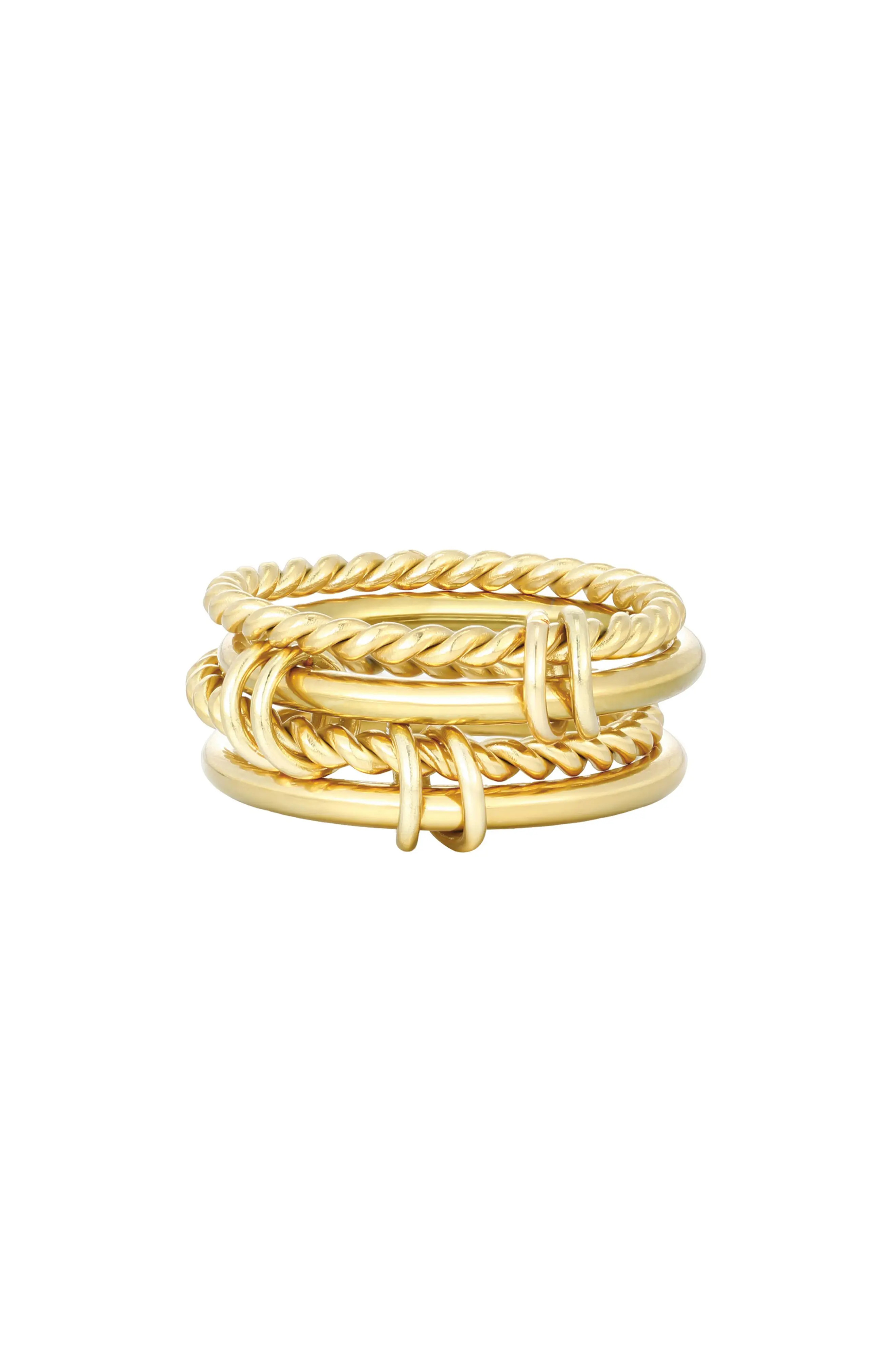Adornia 18K Gold Plated Stacked Band Ring at Nordstrom Rack, Size 6 | Nordstrom Rack