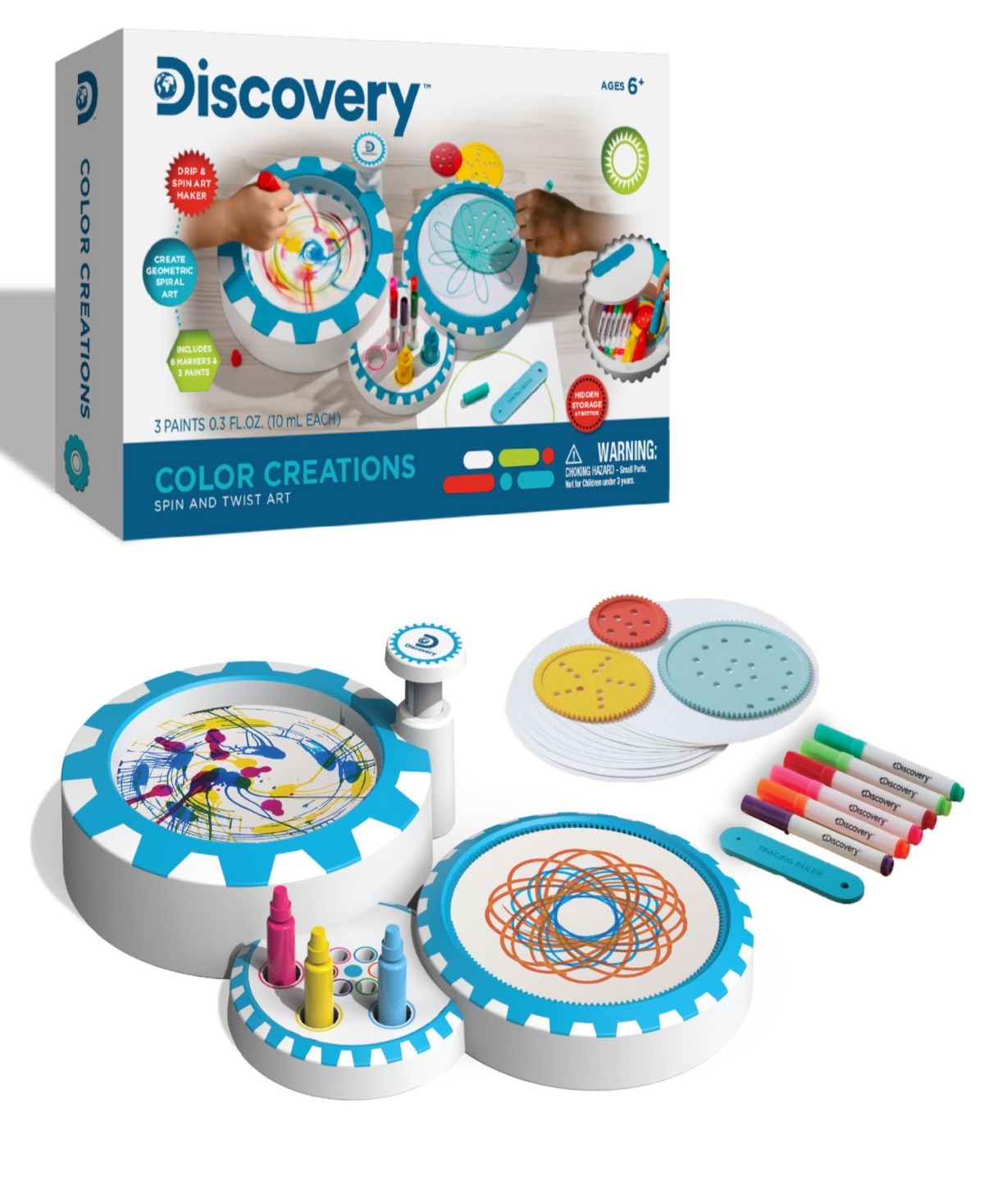 Discovery Kids Spiral and Spin Art Station-Set includes - Spin Station - White | Macy's