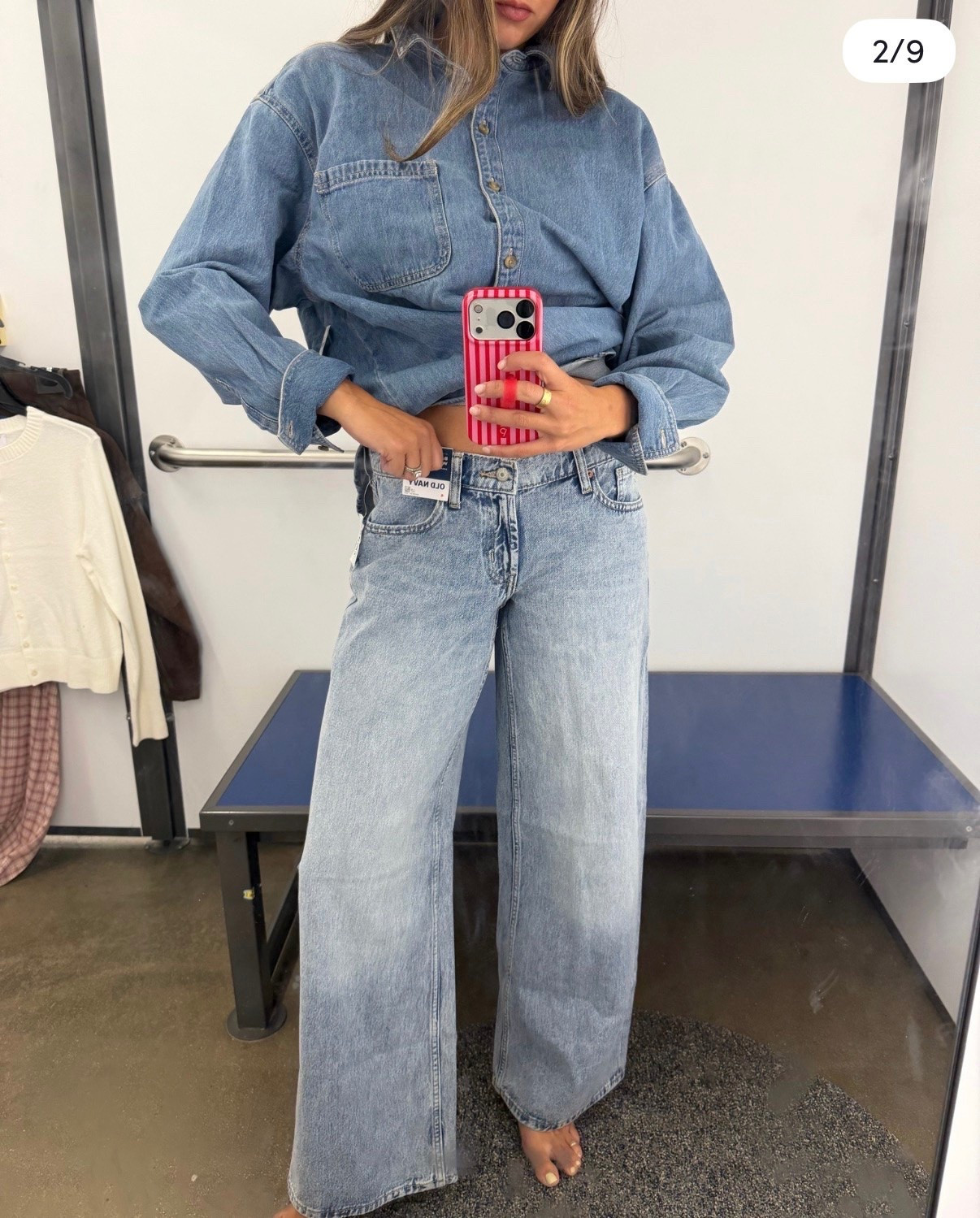4 long in jeans, L in top!