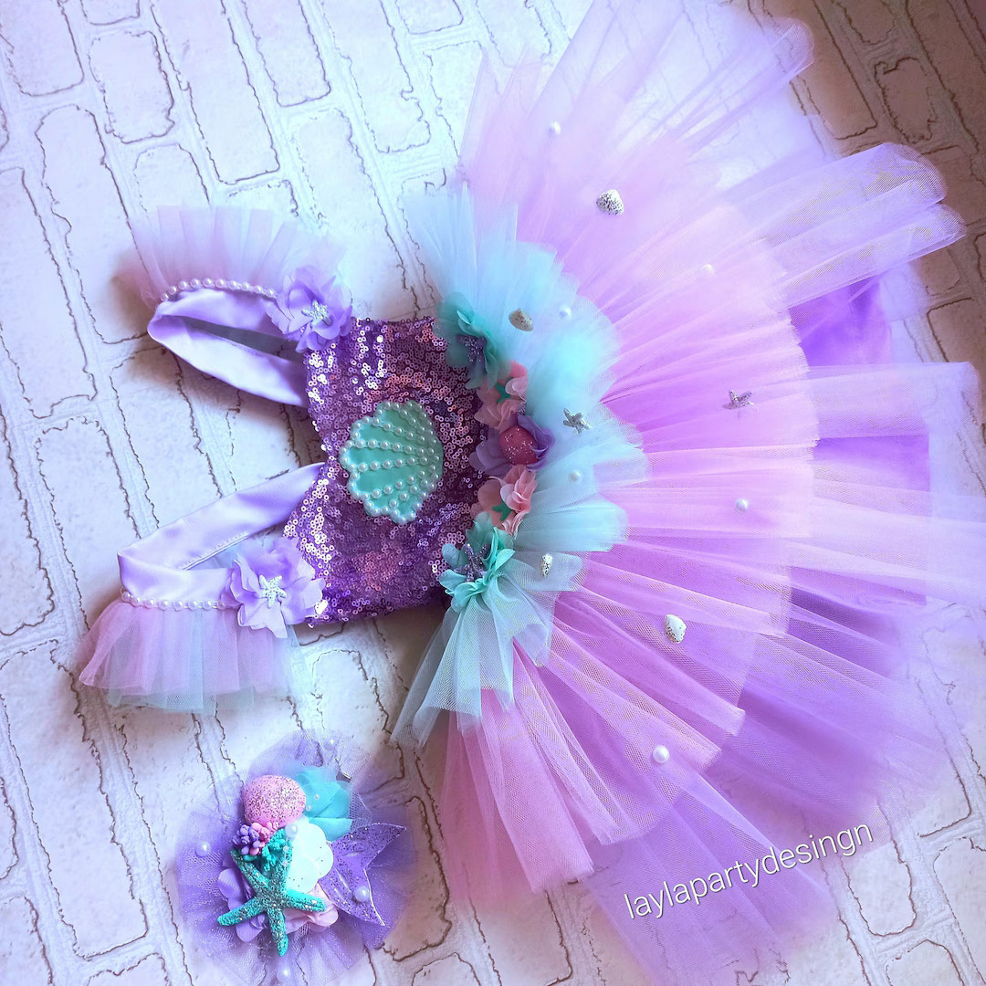 Mermaid Dress - Little Mermaid Birthday Outfit - Mermaid Dress Toddler - Mermaid Tutu - Mermaid D... | Etsy (US)